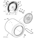 DRUM Diagram and Parts List for GHDP490EF0WW  General Electric Dryer