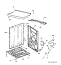 CABINET & TOP PANEL Diagram and Parts List for GLDS560GD2WW  General Electric Dryer