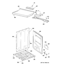 CABINET Diagram and Parts List for GTDP200EF0WS  General Electric Dryer