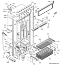 FREEZER SECTION, TRIM & COMPONENTS Diagram and Parts List for ZICP360NXCRH  General Electric Refrigerator