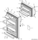 DOORS Diagram and Parts List for GTH18CCEERWW  General Electric Refrigerator