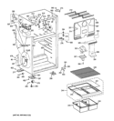 CABINET Diagram and Parts List for GTH18CCEERWW  General Electric Refrigerator