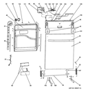 ESCUTCHEON & DOOR ASSEMBLY Diagram and Parts List for GLDT696D00SS  General Electric Dishwasher