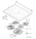COOKTOP Diagram and Parts List for JBP81SL1SS  General Electric Range