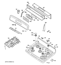 CONTROL PANEL & COOKTOP Diagram and Parts List for JGB285SET2SS  General Electric Range