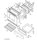 DOOR & DRAWER PARTS Diagram and Parts List for JGB285SET2SS  General Electric Range