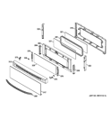 UPPER DOOR Diagram and Parts List for JGB870DET1BB  General Electric Range