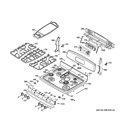 CONTROL PANEL & COOKTOP Diagram and Parts List for JGB870DET2WW  General Electric Range
