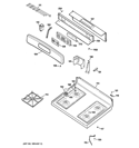 CONTROL PANEL & COOKTOP Diagram and Parts List for JGBP25DEMBBB  General Electric Range