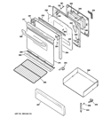 DOOR & DRAWER PARTS Diagram and Parts List for JGBP25DEMBBB  General Electric Range