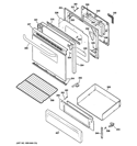 DOOR & DRAWER PARTS Diagram and Parts List for JGBP25SENASS  General Electric Range