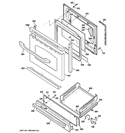 DOOR & DRAWER PARTS Diagram and Parts List for JGBS24GEM5SS  General Electric Range