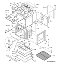 BODY WITH MICROWAVE SUPPORT Diagram and Parts List for JTP90DP3BB  General Electric Microwave Oven Combo