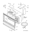 MICROWAVE ENCLOSURE Diagram and Parts List for JTP90DP3WW  General Electric Microwave Oven Combo