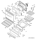 DOOR & DRAWER PARTS Diagram and Parts List for PGB930DET2BB  General Electric Range