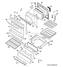 DOOR & DRAWER PARTS Diagram and Parts List for PGB935SET2SS  General Electric Range