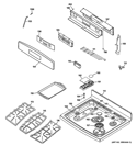 CONTROL PANEL & COOKTOP Diagram and Parts List for PGB980SET1SS  General Electric Range