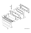 UPPER DOOR Diagram and Parts List for PGB995SET2SS  General Electric Range