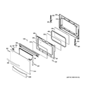 LOWER DOOR Diagram and Parts List for PGB995SET2SS  General Electric Range