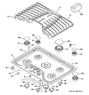 CONTROL PANEL & COOKTOP Diagram and Parts List for PGP953DET1BB  General Electric Cooktop