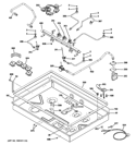 GAS & BURNER PARTS Diagram and Parts List for PGP953DET1BB  General Electric Cooktop