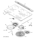 COOKTOP Diagram and Parts List for PS978ST1SS  General Electric Range
