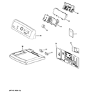 CONTROLS & TOP PANEL Diagram and Parts List for PTDN805GM0MS  General Electric Dryer