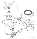 MOTOR-PUMP MECHANISM Diagram and Parts List for ZBD6900V00II  General Electric Dishwasher