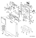 ESCUTCHEON & DOOR ASSEMBLY Diagram and Parts List for ZBD8900V00II  General Electric Dishwasher