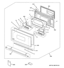 DOOR PARTS Diagram and Parts List for ZSC2001FSS01  General Electric Microwave