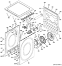 CABINET 1 Diagram and Parts List for GFWR4805F0RR  General Electric Washer