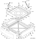 BASE PAN & RISER ASSEMBLY Diagram and Parts List for GFWR4805F0RR  General Electric Washer