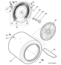 DRUM Diagram and Parts List for GTDS560EF0WS  General Electric Dryer