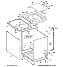 CABINET, COVER & FRONT PANEL Diagram and Parts List for GTWN5650F0WS  General Electric Washer