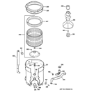 TUB, BASKET & AGITATOR Diagram and Parts List for GTAN4250D0WW  General Electric Washer