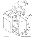 CABINET, COVER & FRONT PANEL Diagram and Parts List for HSWP1000M2WW  Hotpoint Washer