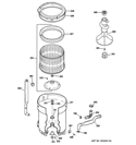 TUB, BASKET & AGITATOR Diagram and Parts List for HSWP1000M2WW  Hotpoint Washer