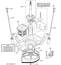 SUSPENSION, PUMP & DRIVE COMPONENTS Diagram and Parts List for GLWN2800D0WS  General Electric Washer
