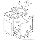 CABINET, COVER & FRONT PANEL Diagram and Parts List for GMAN5650D0WW  General Electric Washer