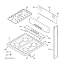 CONTROL PANEL & COOKTOP Diagram and Parts List for RGA720PK4WH  Hotpoint Range