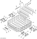 LOWER RACK ASSEMBLY Diagram and Parts List for CDT725SSF0SS  General Electric Dishwasher