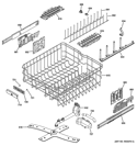 UPPER RACK ASSEMBLY Diagram and Parts List for GDT720SGF0BB  General Electric Dishwasher