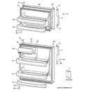 DOORS Diagram and Parts List for MTS18CBEJRWW  General Electric Refrigerator