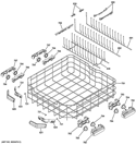 LOWER RACK ASSEMBLY Diagram and Parts List for PDT750SSF0SS  General Electric Dishwasher