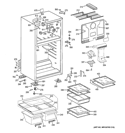 CABINET Diagram and Parts List for GTH18LBDERWW  General Electric Refrigerator