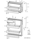 DOORS Diagram and Parts List for GTZ18GCEERSS  General Electric Refrigerator