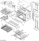 BODY PARTS Diagram and Parts List for PT7050DF1WW  General Electric Wall Oven