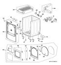 CABINET, FRONT PANEL & DOOR Diagram and Parts List for PTDS850EM0WW  General Electric Dryer