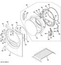 FRONT PANEL & DOOR Diagram and Parts List for GFDR485GF0RR  General Electric Dryer
