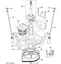 SUSPENSION, PUMP & DRIVE COMPONENTS Diagram and Parts List for HTWP1400F0WW  Hotpoint Washer